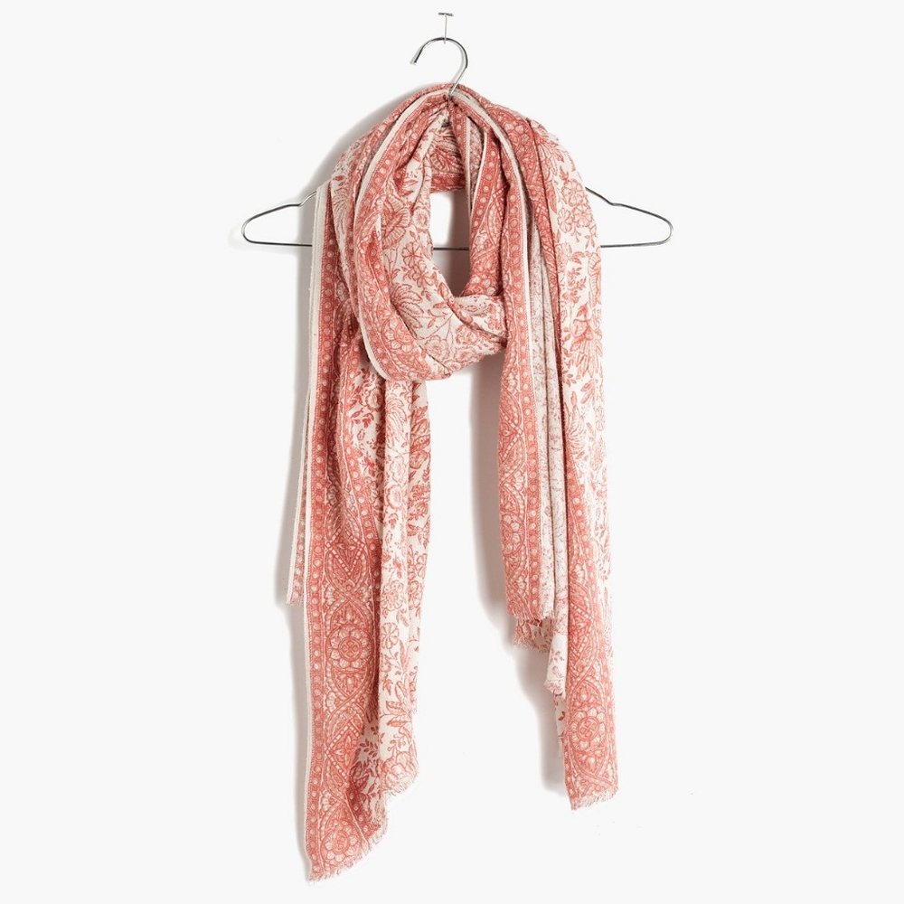 Madewell Silk Porcelain Floral Scarf